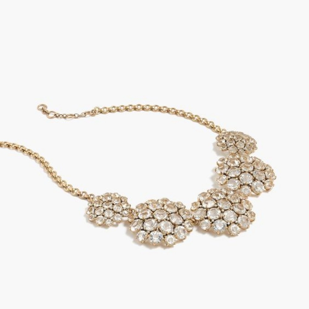 Jcrew Crystal Cluster Gold Statement Necklace - image 7